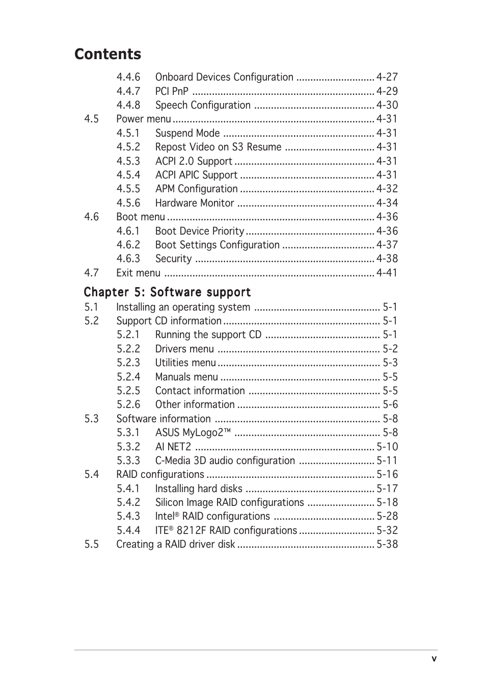 Asus P5AD2 Deluxe User Manual | Page 5 / 148