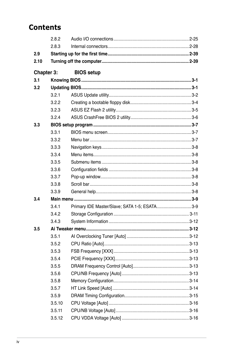 Asus M4A79 Deluxe User Manual | Page 4 / 122