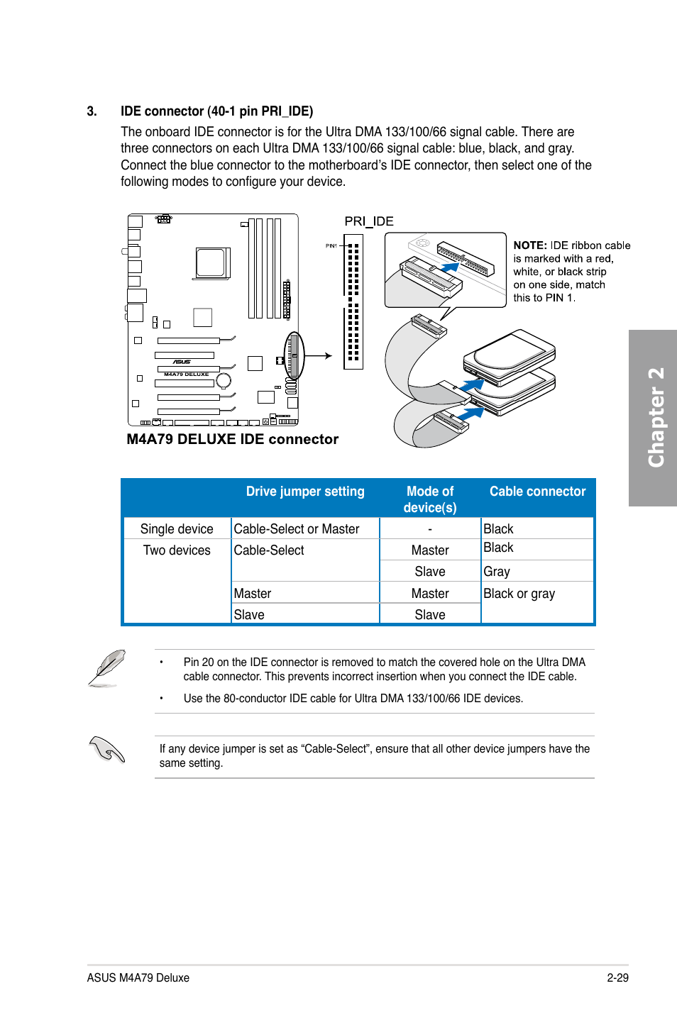 Chapter 2 | Asus M4A79 Deluxe User Manual | Page 49 / 122