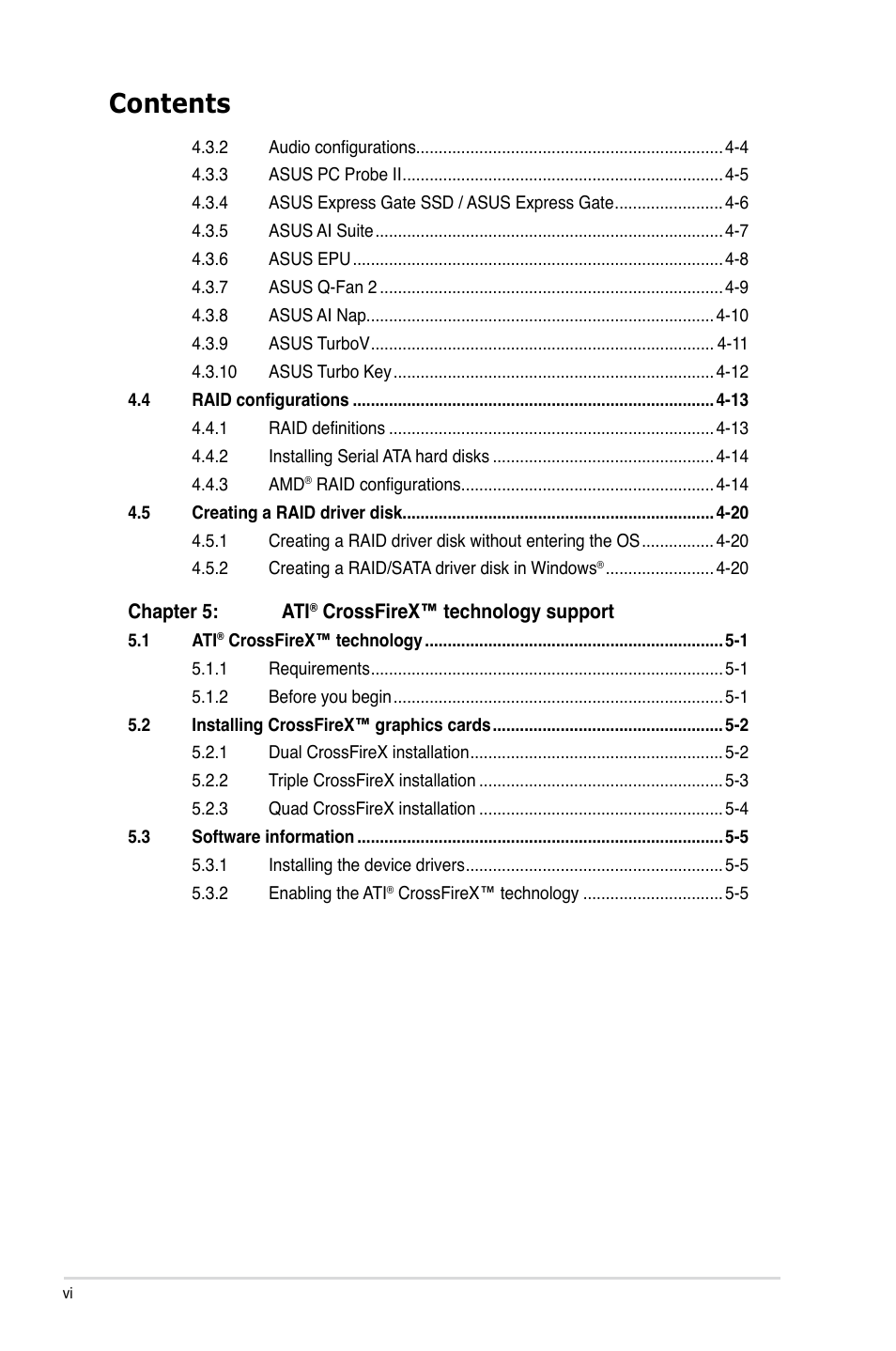 Asus M4A79 Deluxe User Manual | Page 6 / 122