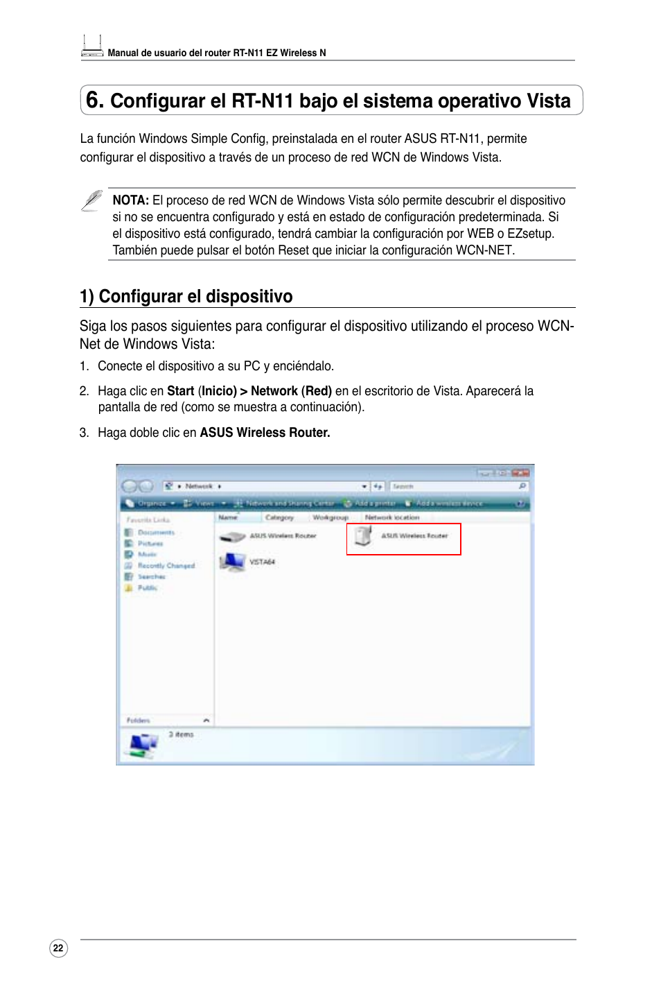 1) configurar el dispositivo | Asus RT-N11 User Manual | Page 24 / 40