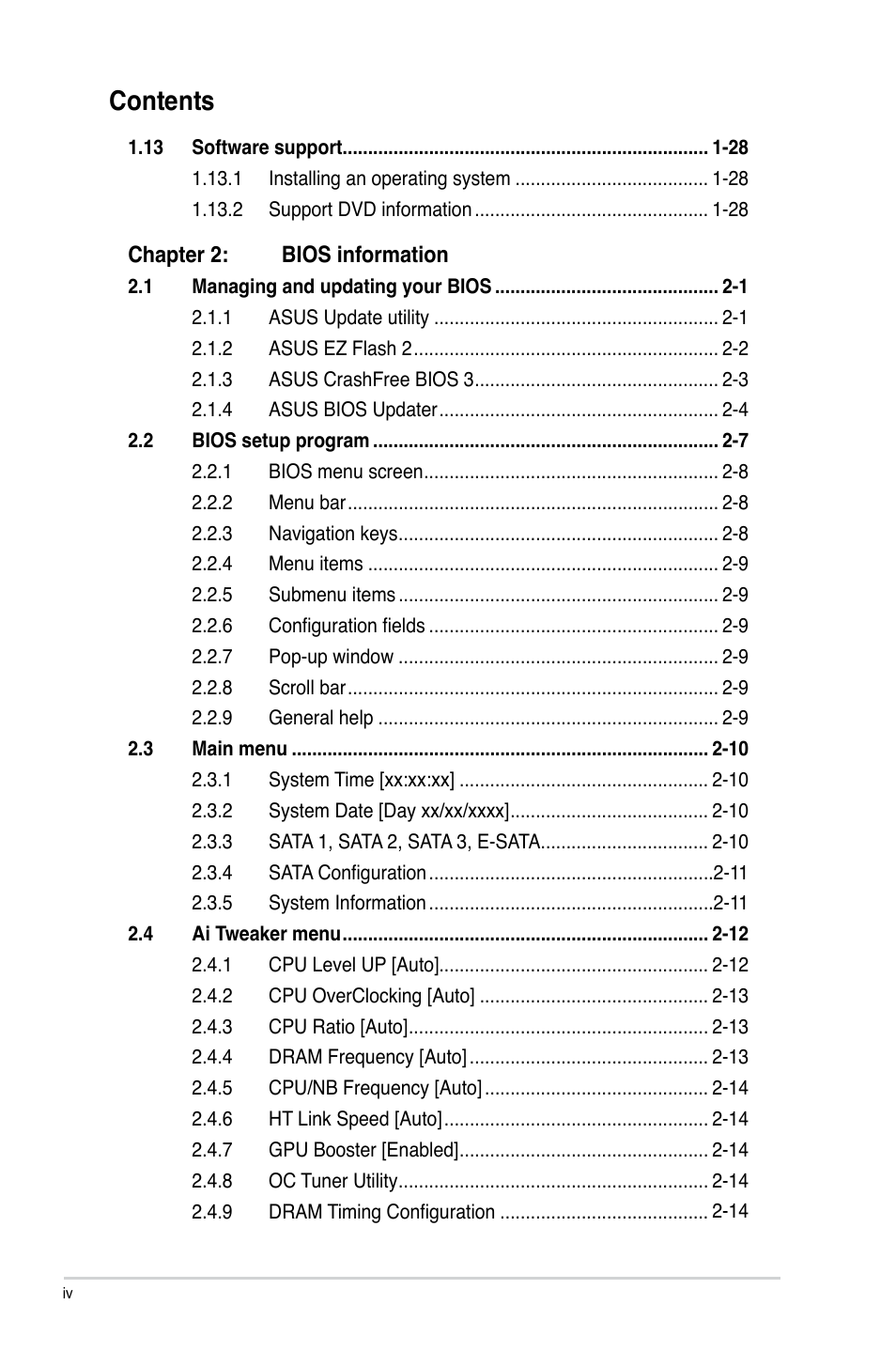 Asus M4A88T-I DELUXE User Manual | Page 4 / 70