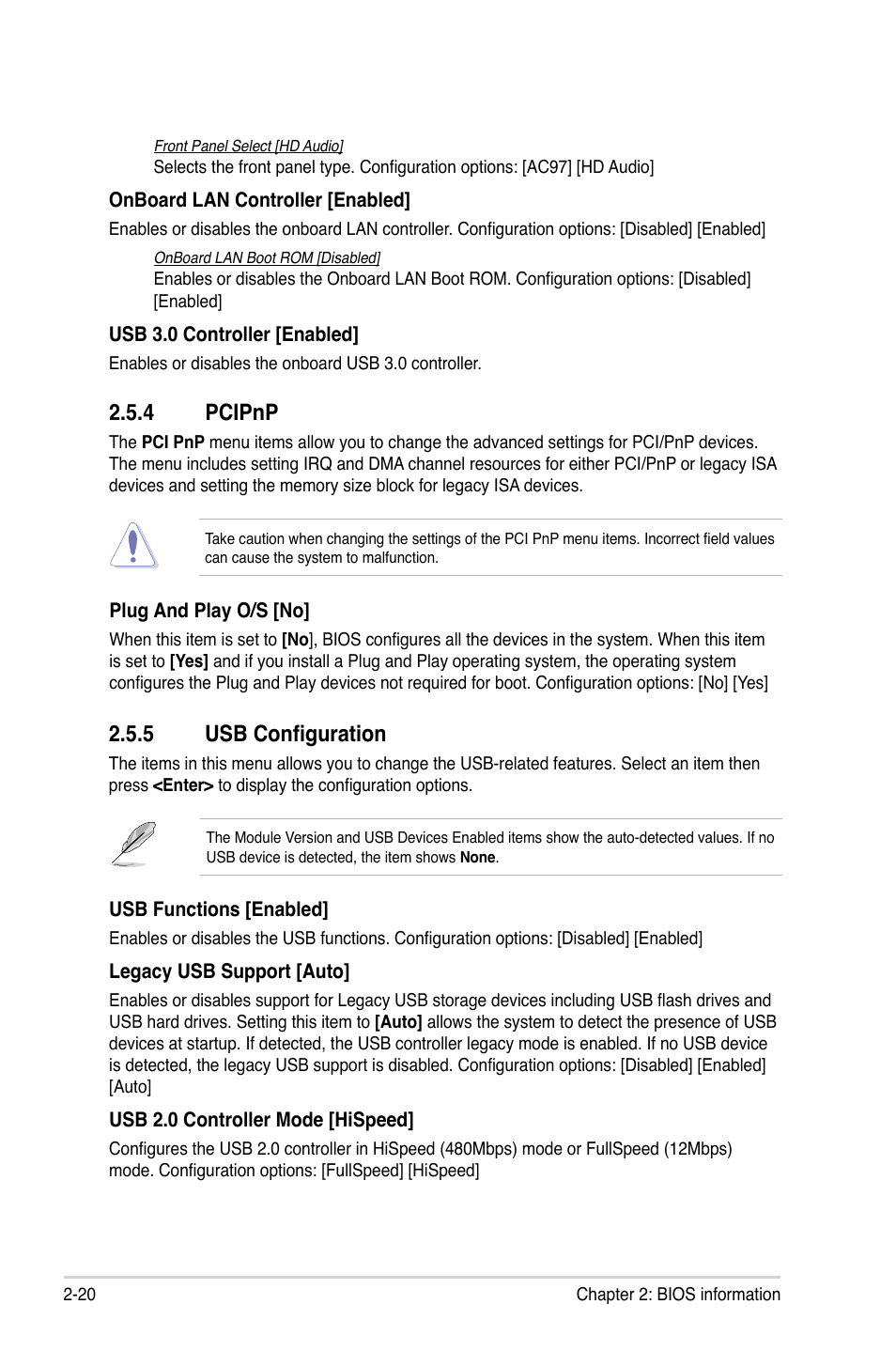 4 pcipnp, 5 usb configuration, Pcipnp -20 | Usb configuration -20 | Asus M4A88T-I DELUXE User Manual | Page 60 / 70