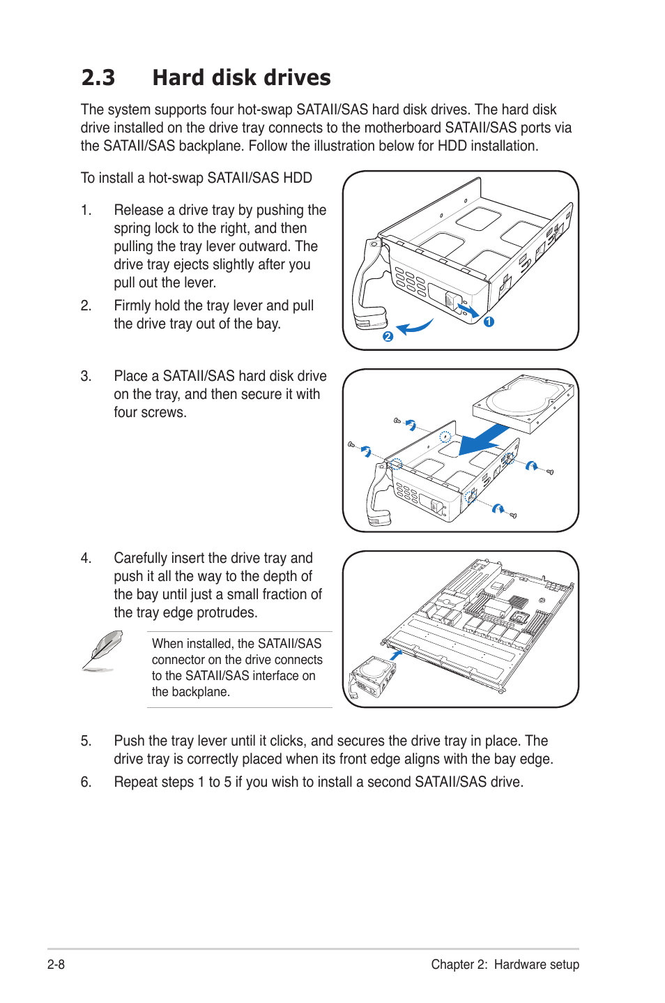 3 hard disk drives, Hard disk drives -8 | Asus RS700-E6/RS4 User Manual | Page 26 / 138
