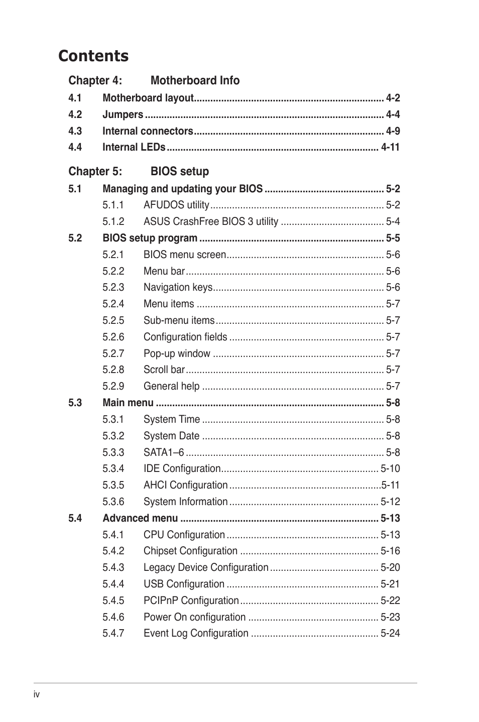 Asus RS700-E6/RS4 User Manual | Page 4 / 138