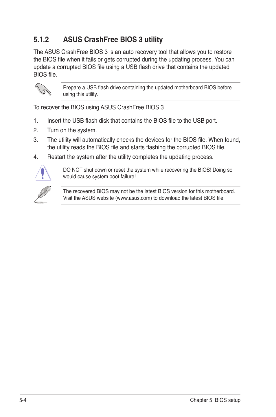 2 asus crashfree bios 3 utility, Asus crashfree bios 3 utility -4 | Asus RS700-E6/RS4 User Manual | Page 52 / 138