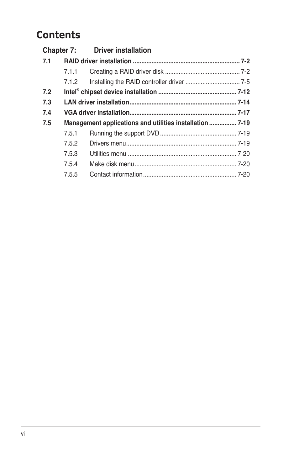 Asus RS700-E6/RS4 User Manual | Page 6 / 138