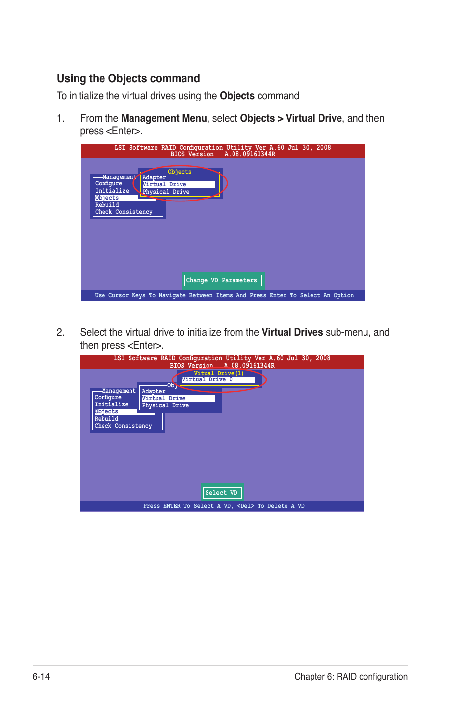 Using the objects command, 14 chapter 6: raid configuration | Asus RS700-E6/RS4 User Manual | Page 98 / 138