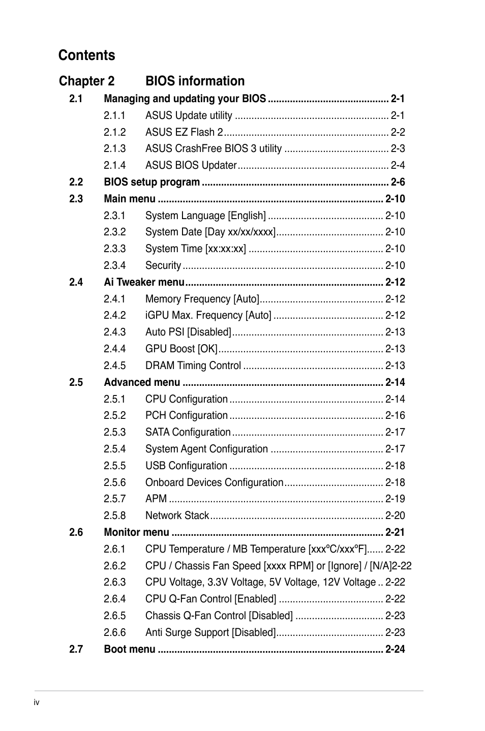 Asus P8H61-M PLUS V3 User Manual | Page 4 / 64