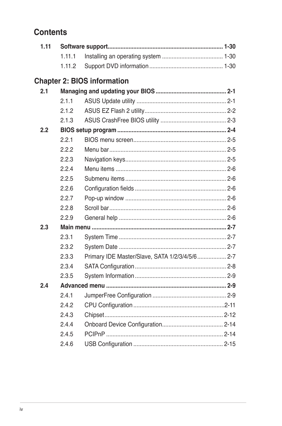 Asus M4A78L-M LE User Manual | Page 4 / 64