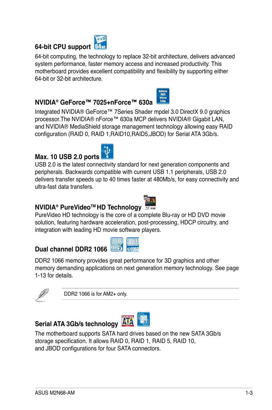 Asus M2N68-AM User Manual | Page 15 / 96