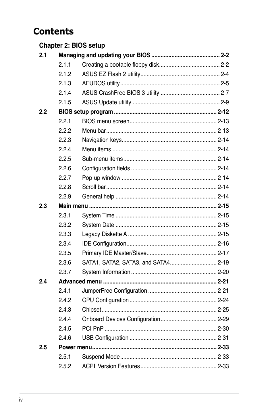 Asus M2N68-AM User Manual | Page 4 / 96