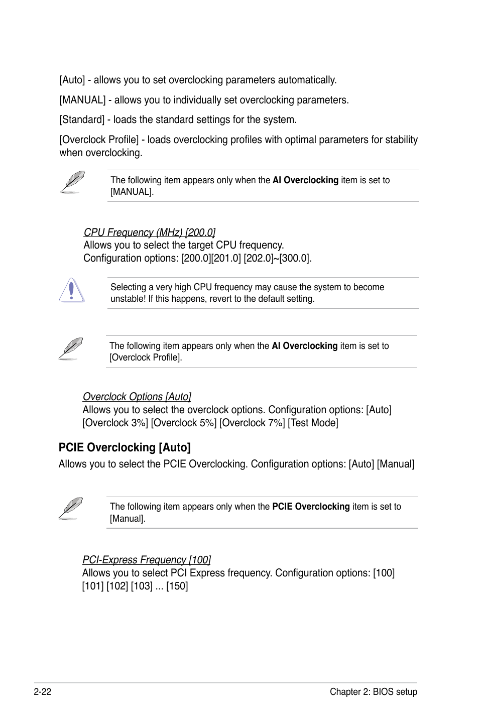 Pcie overclocking [auto | Asus M2N68-AM User Manual | Page 66 / 96