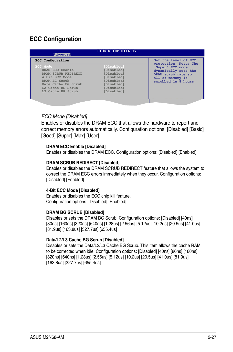 Ecc configuration | Asus M2N68-AM User Manual | Page 71 / 96