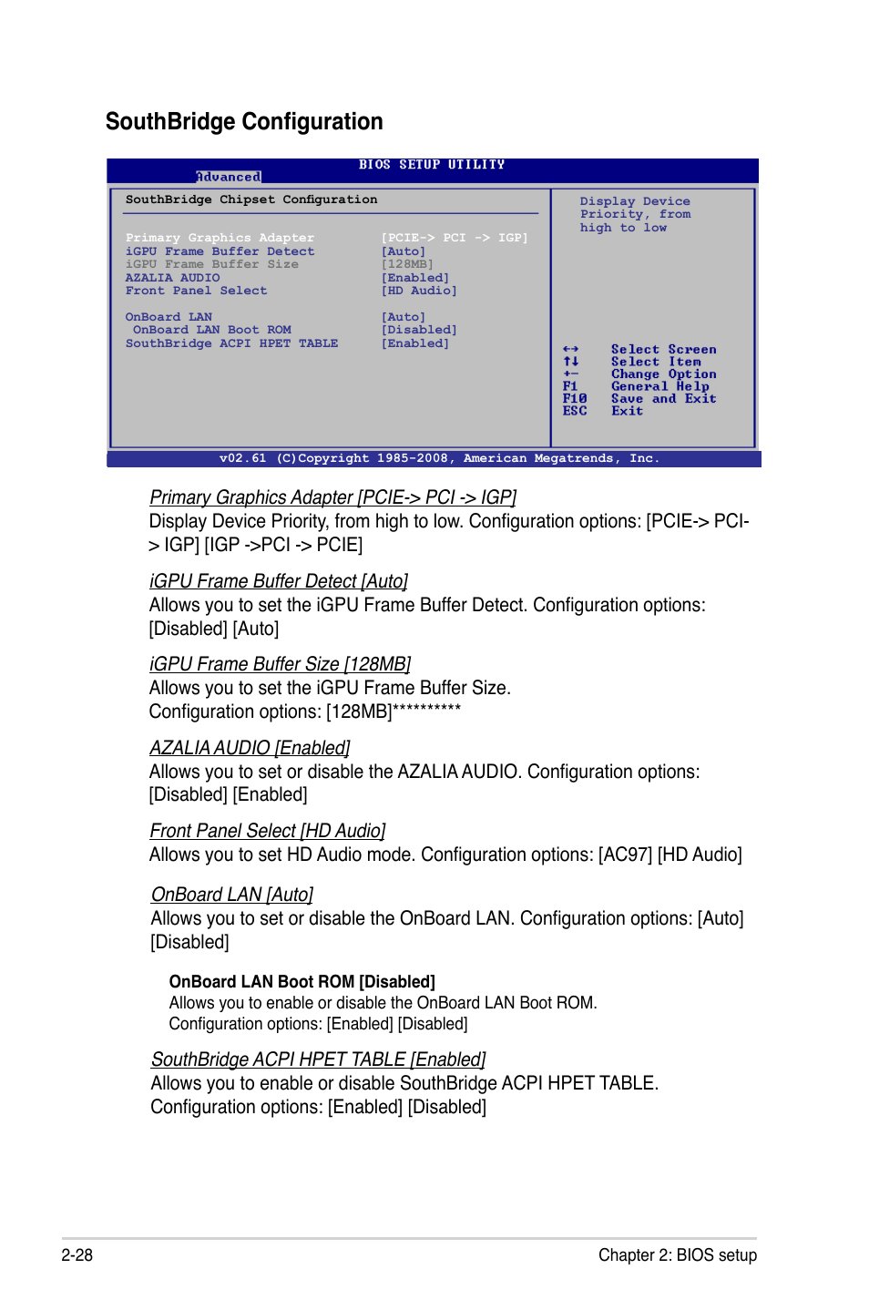 Southbridge configuration | Asus M2N68-AM User Manual | Page 72 / 96