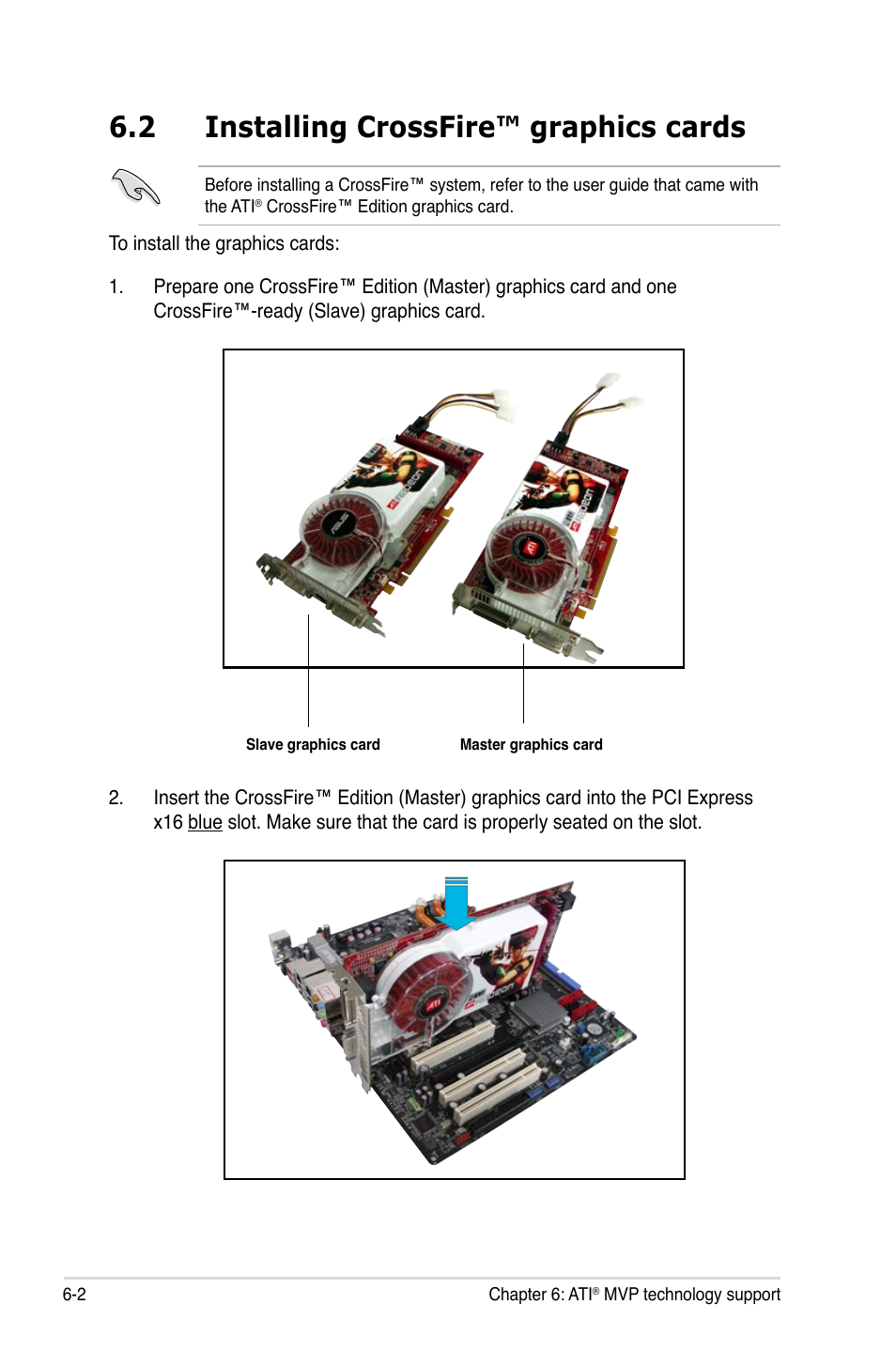 2 installing crossfire™ graphics cards | Asus Blitz Extreme User Manual | Page 170 / 188