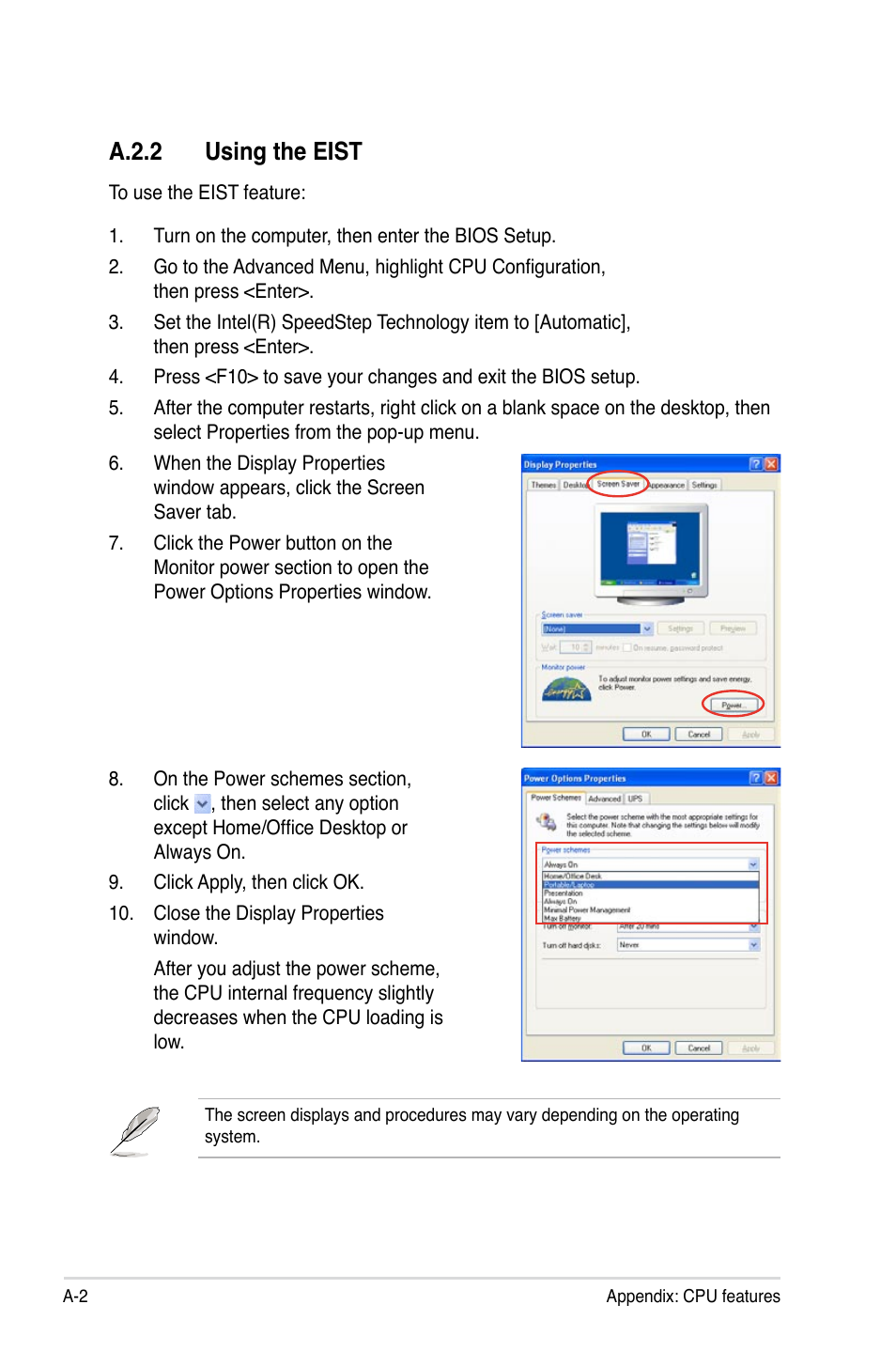 A.2.2 using the eist | Asus Blitz Extreme User Manual | Page 184 / 188