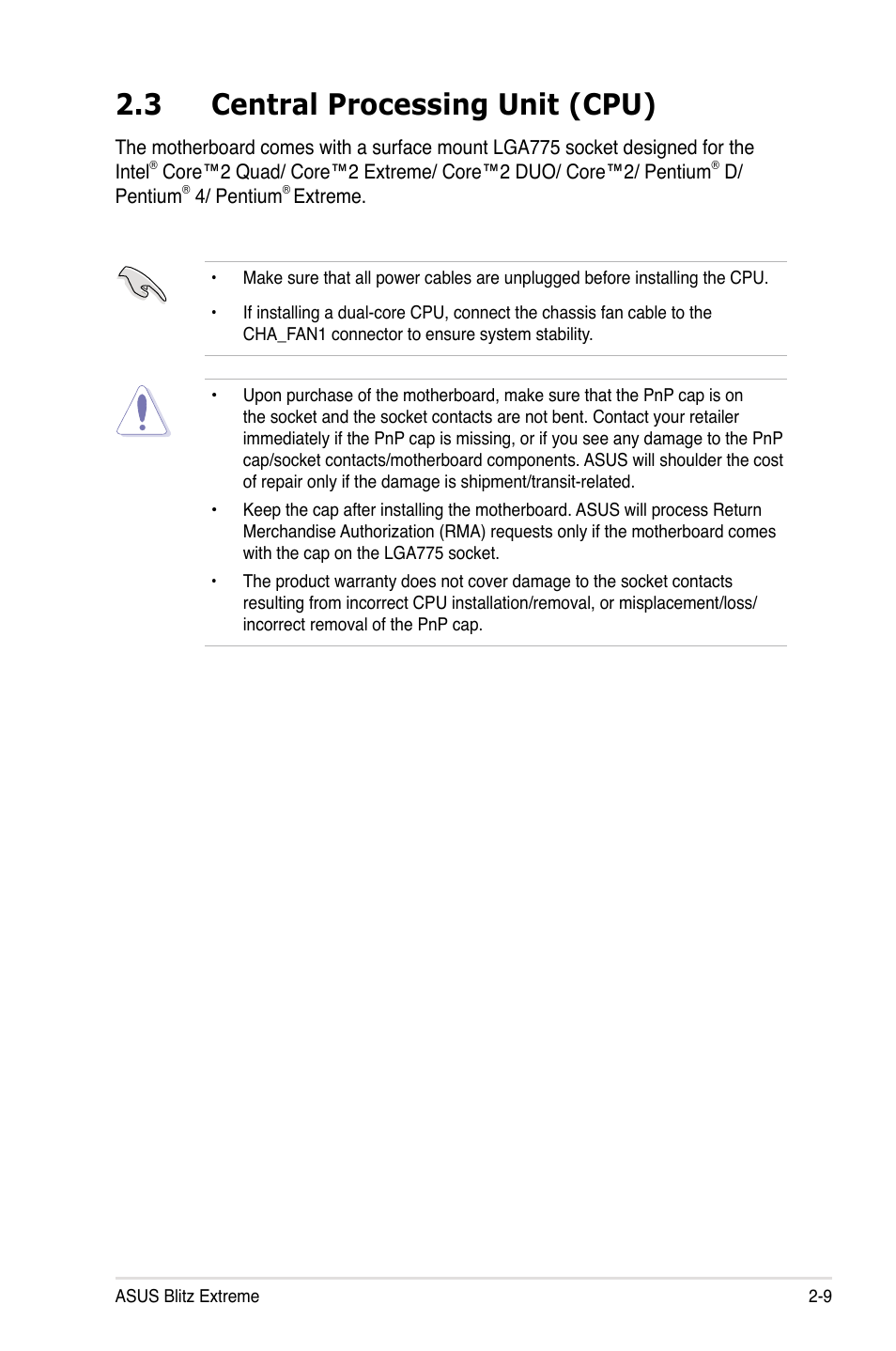 3 central processing unit (cpu) | Asus Blitz Extreme User Manual | Page 35 / 188