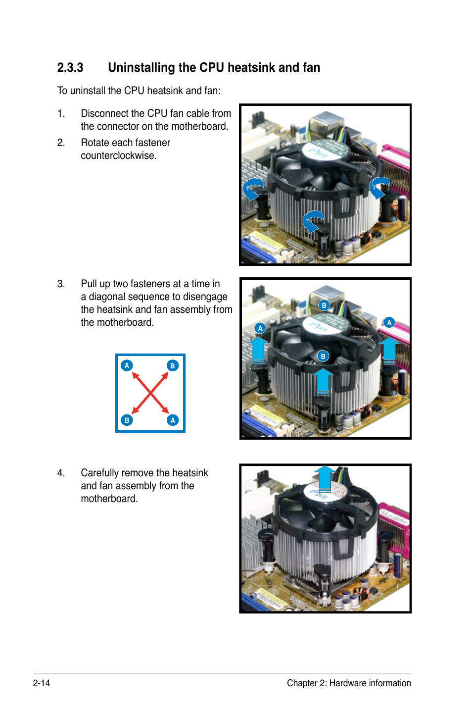 3 uninstalling the cpu heatsink and fan | Asus Blitz Extreme User Manual | Page 40 / 188