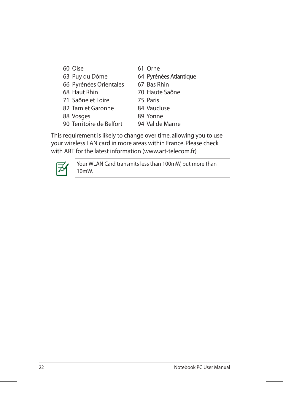 Asus U45JC User Manual | Page 22 / 30