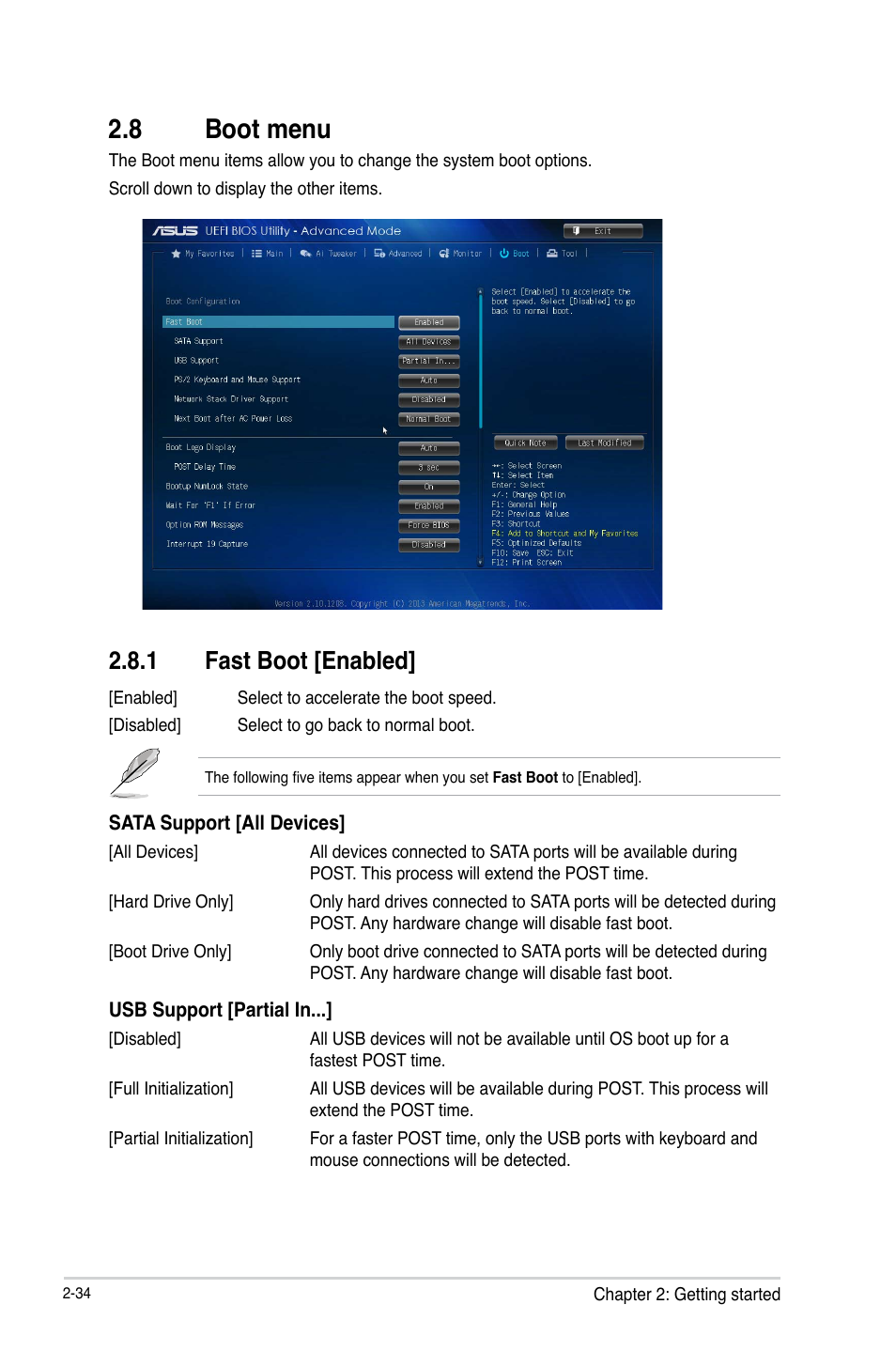 8 boot menu, Boot menu -34, 1 fast boot [enabled | Asus H81M2 User Manual | Page 63 / 75