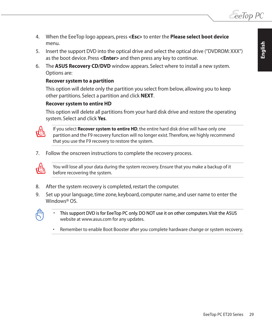 Asus ET2001B User Manual | Page 29 / 30