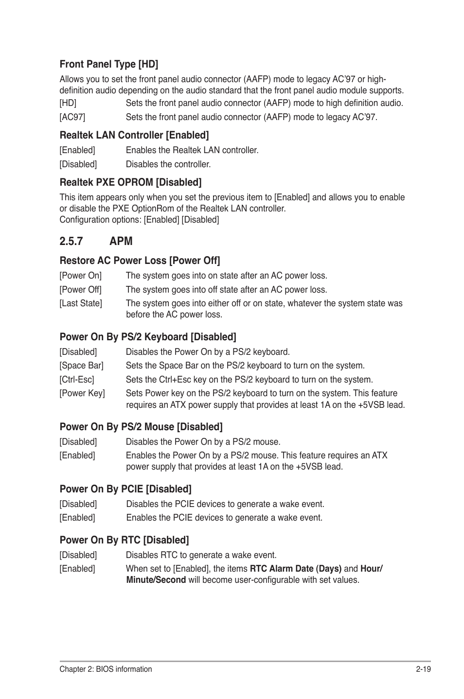 7 apm, Apm -19 | Asus P8H61-M LX3 User Manual | Page 49 / 58