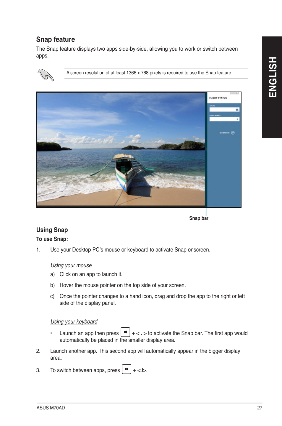 En gl is h en gl is h | Asus M70AD User Manual | Page 27 / 76