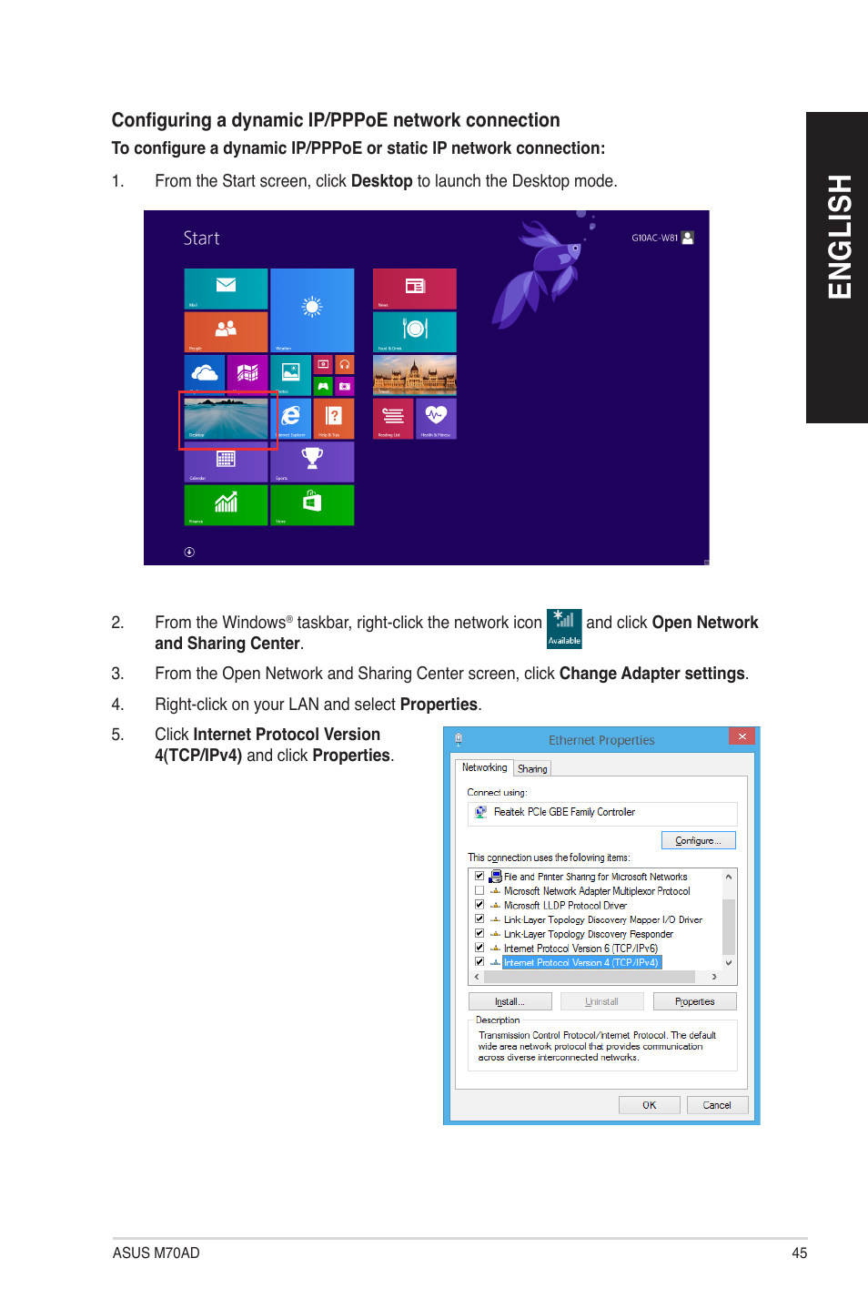 En gl is h en gl is h | Asus M70AD User Manual | Page 45 / 76