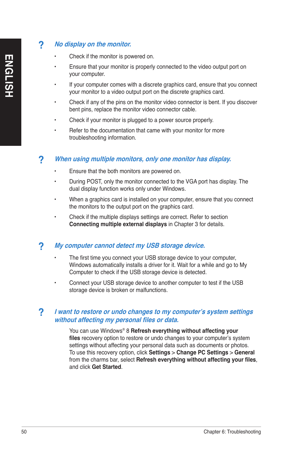 En gl is h en gl is h en gl is h en gl is h | Asus M70AD User Manual | Page 50 / 76