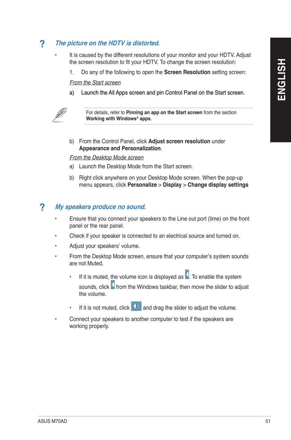 En gl is h en gl is h | Asus M70AD User Manual | Page 51 / 76