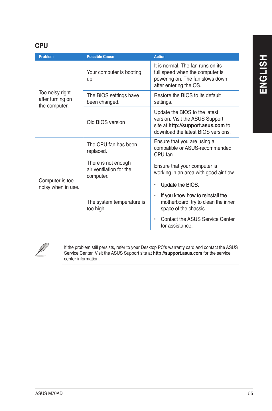 En gl is h en gl is h | Asus M70AD User Manual | Page 55 / 76