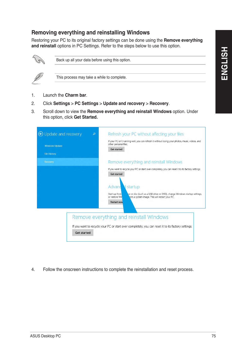 Removing everything and reinstalling windows, En gl is h en gl is h | Asus M70AD User Manual | Page 75 / 76