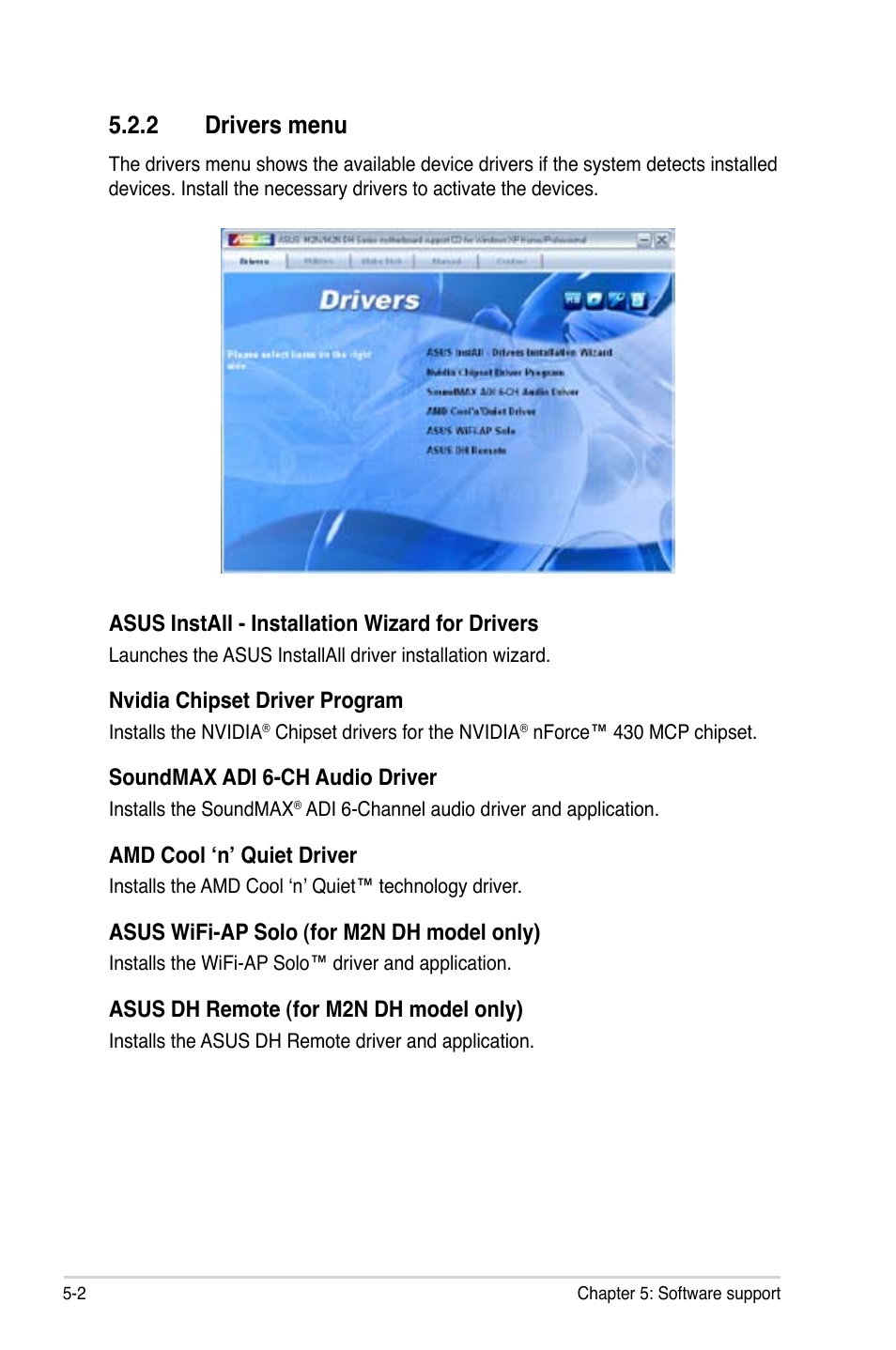 2 drivers menu | Asus M2N DH User Manual | Page 102 / 116