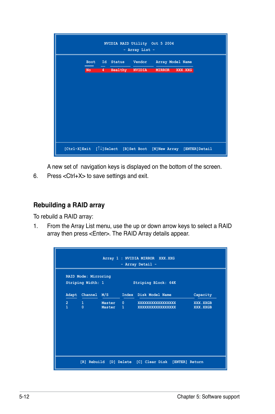 Rebuilding a raid array | Asus M2N DH User Manual | Page 112 / 116