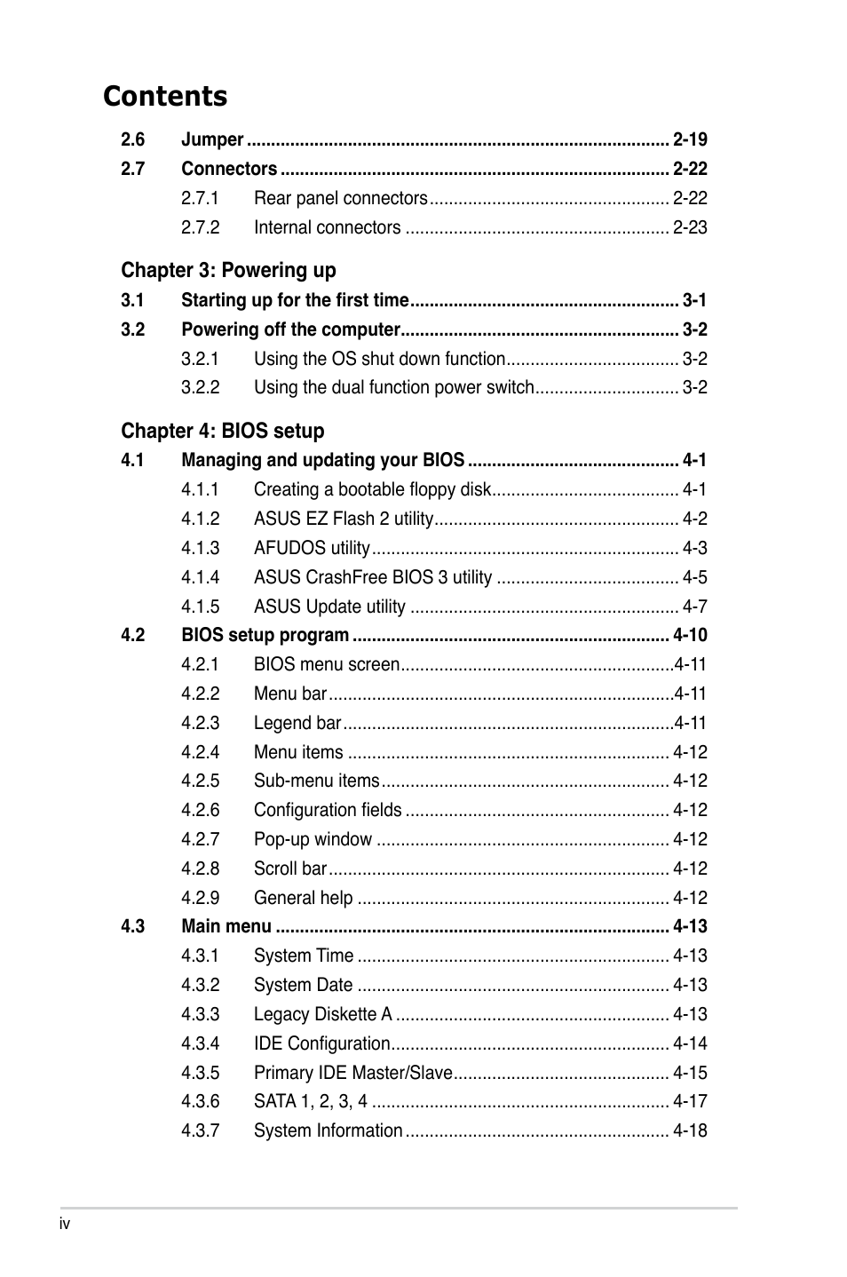 Asus M2N DH User Manual | Page 4 / 116