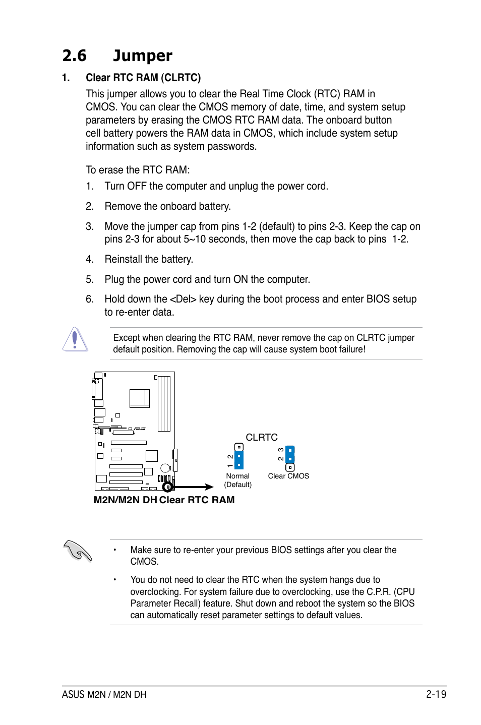 6 jumper | Asus M2N DH User Manual | Page 41 / 116