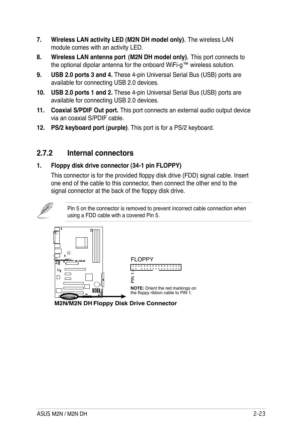 2 internal connectors | Asus M2N DH User Manual | Page 45 / 116