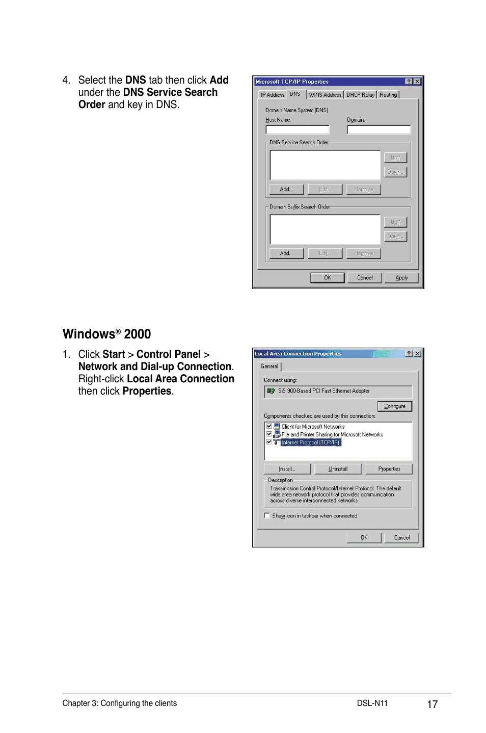 Windows | Asus DSL-N11 User Manual | Page 17 / 44