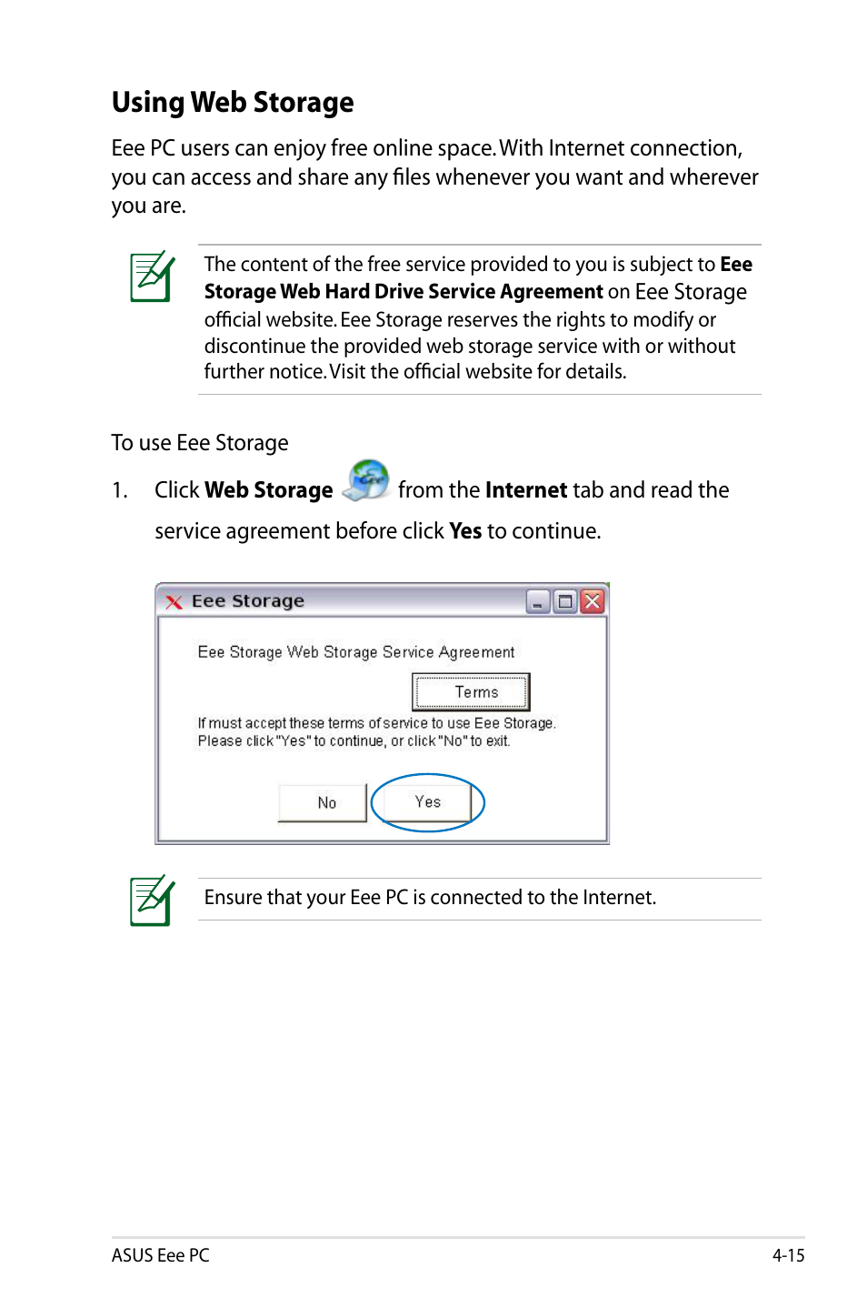 Using web storage | Asus Eee PC 900HD/Linux User Manual | Page 51 / 132