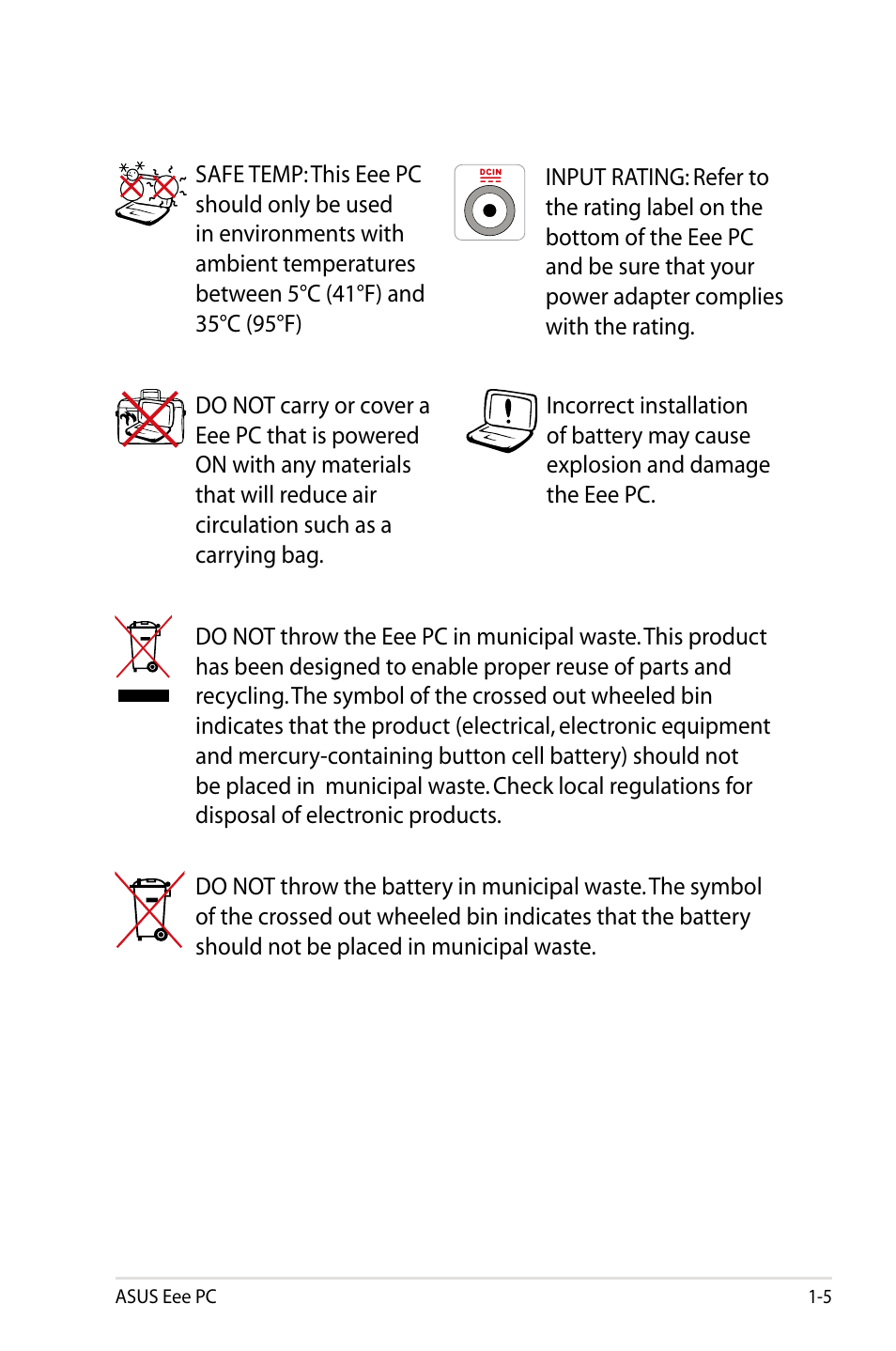 Asus Eee PC 900HD/Linux User Manual | Page 9 / 132