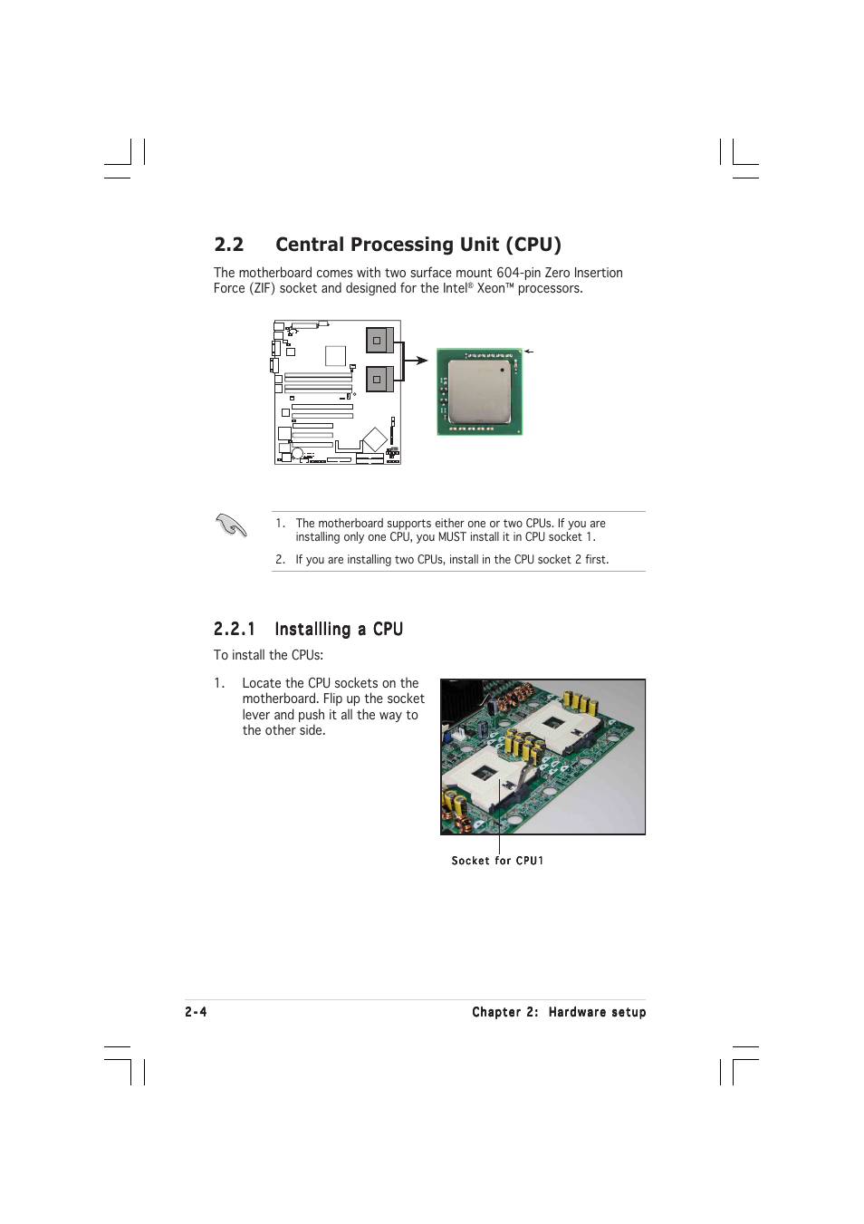 2 central processing unit (cpu) | Asus AP1600R-E2(AI2) User Manual | Page 22 / 150