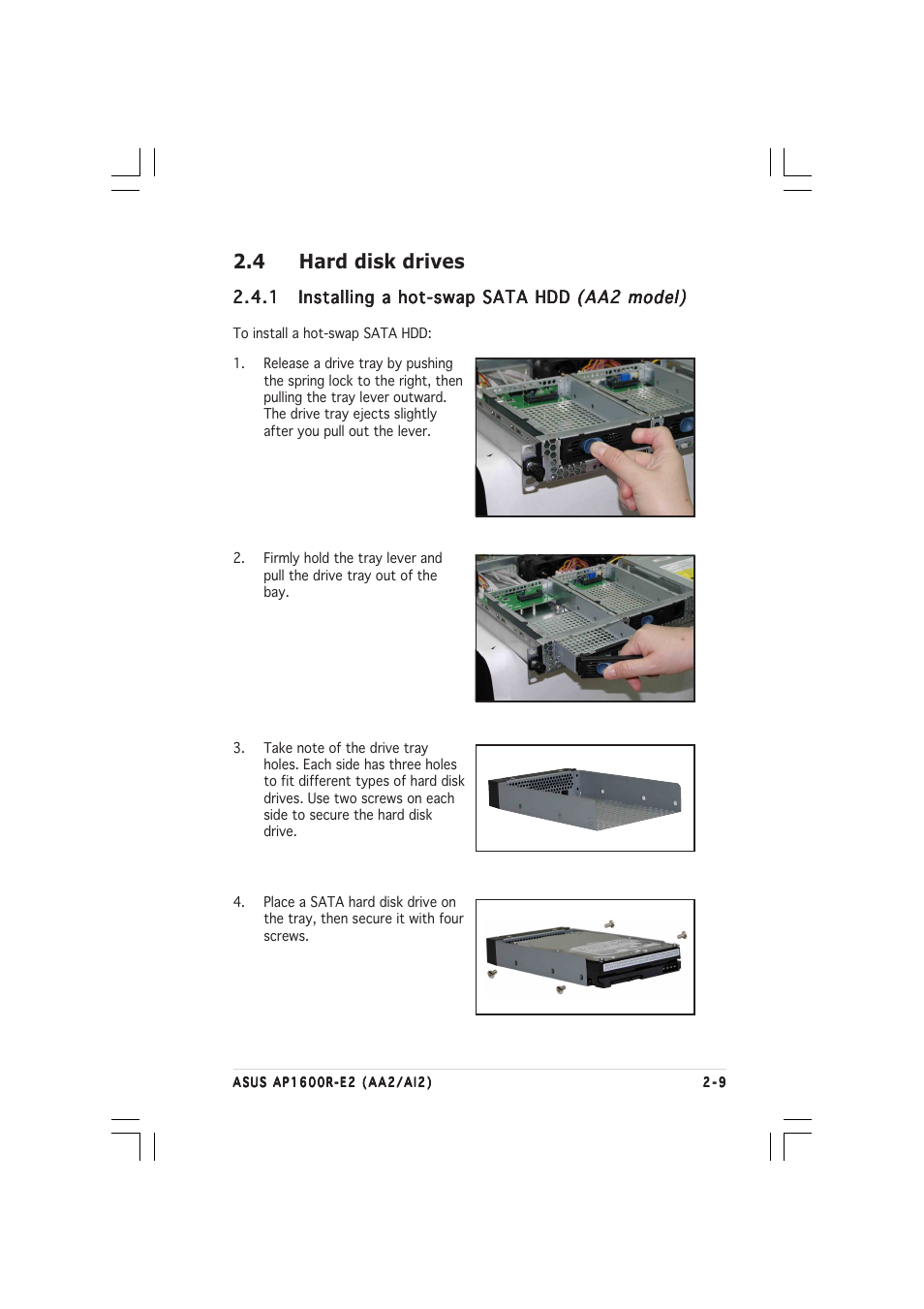 4 hard disk drives | Asus AP1600R-E2(AI2) User Manual | Page 27 / 150