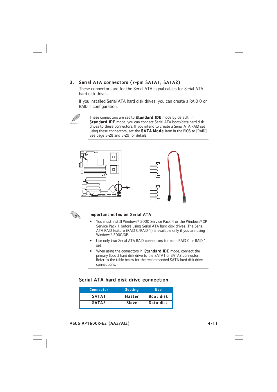 Serial ata hard disk drive connection | Asus AP1600R-E2(AI2) User Manual | Page 61 / 150