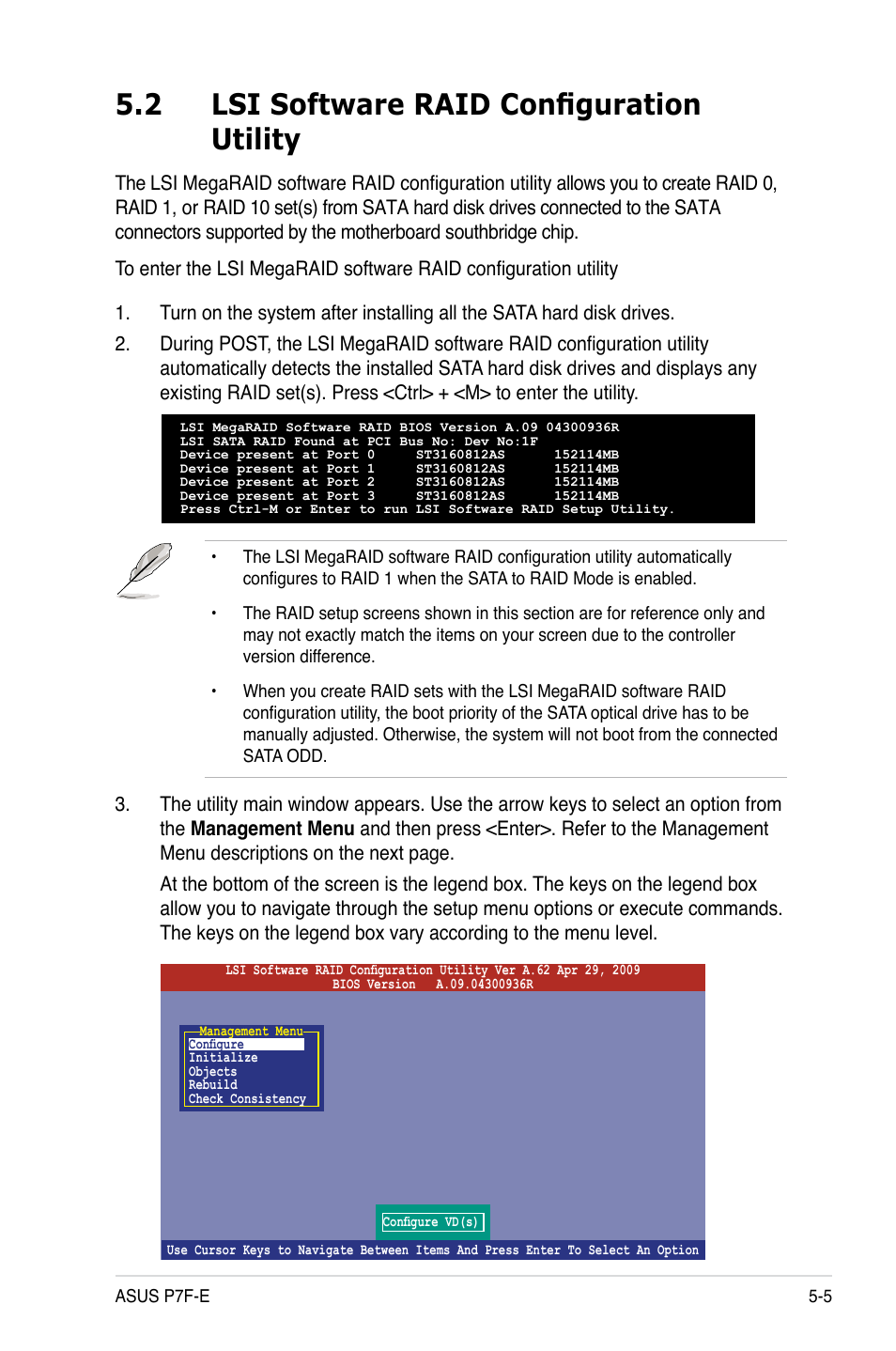 2 lsi software raid configuration utility | Asus P7F-E User Manual | Page 101 / 162