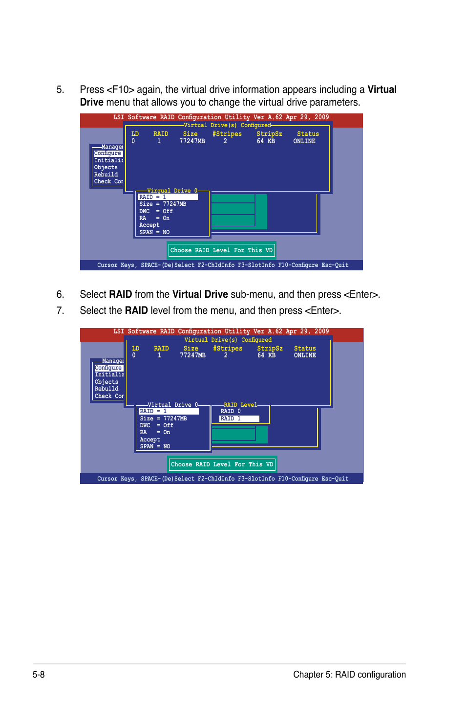8 chapter 5: raid configuration | Asus P7F-E User Manual | Page 104 / 162
