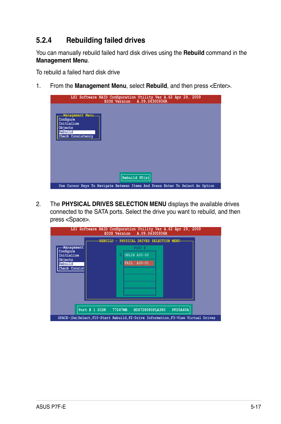 4 rebuilding failed drives | Asus P7F-E User Manual | Page 113 / 162