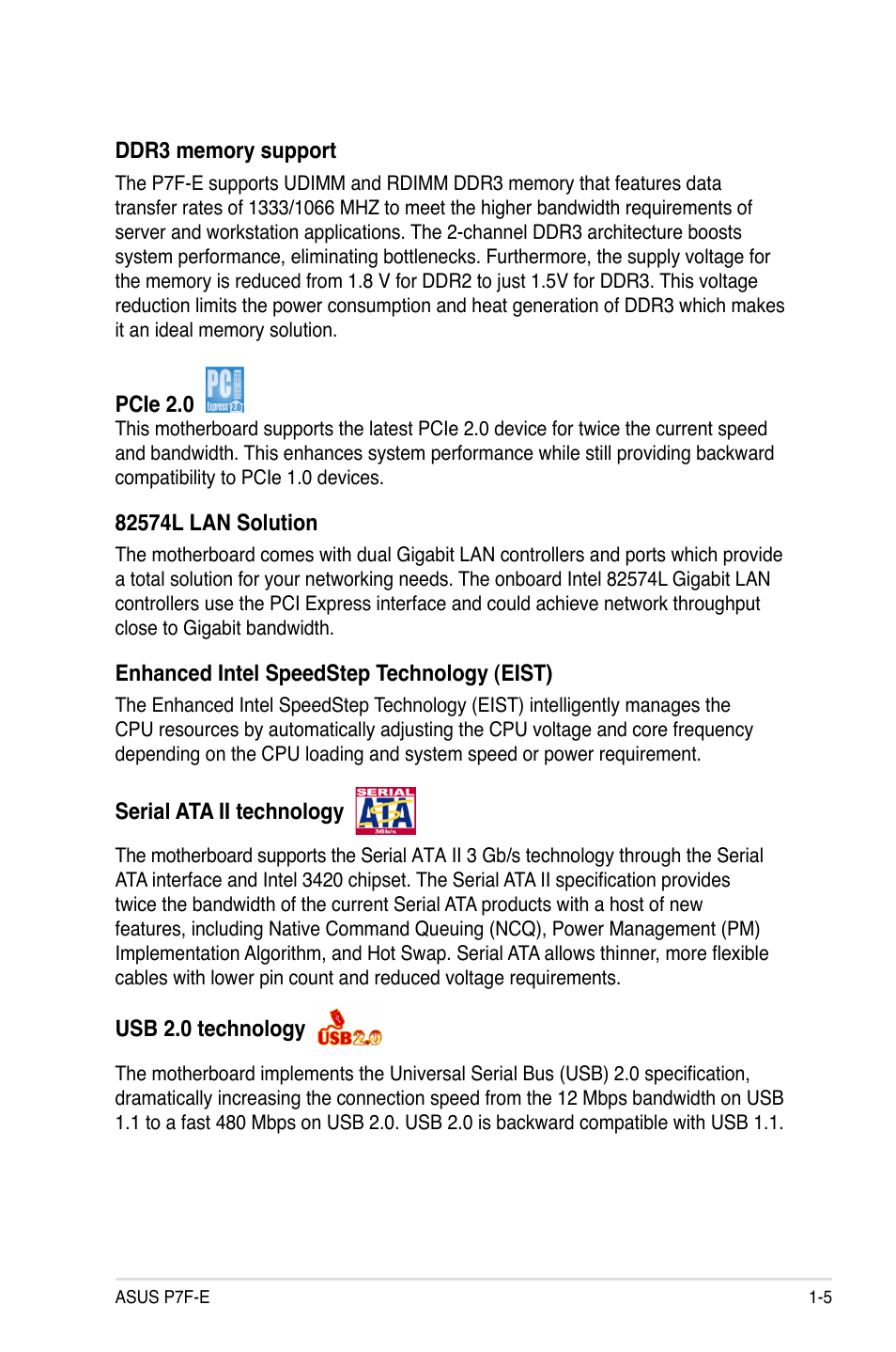Asus P7F-E User Manual | Page 17 / 162