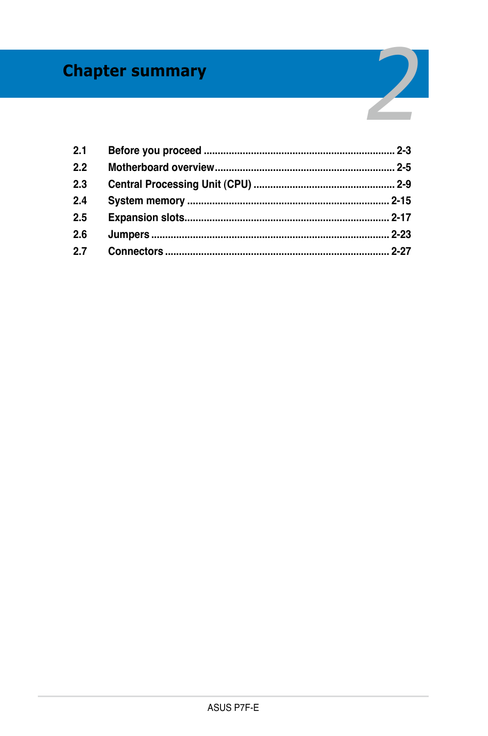 Asus P7F-E User Manual | Page 20 / 162