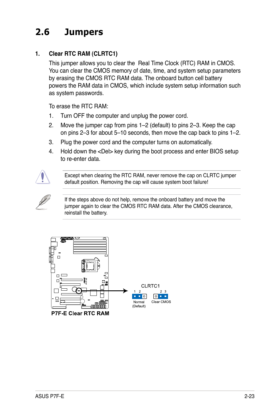 6 jumpers | Asus P7F-E User Manual | Page 41 / 162